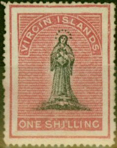 Virgin Islands 1868 1s Black & Rose-Carmine SG21 Fine MM-Variant 4