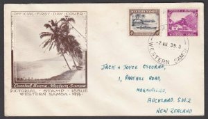 SAMOA 1935 4d & 6d FDC ex Apia..............................................M501