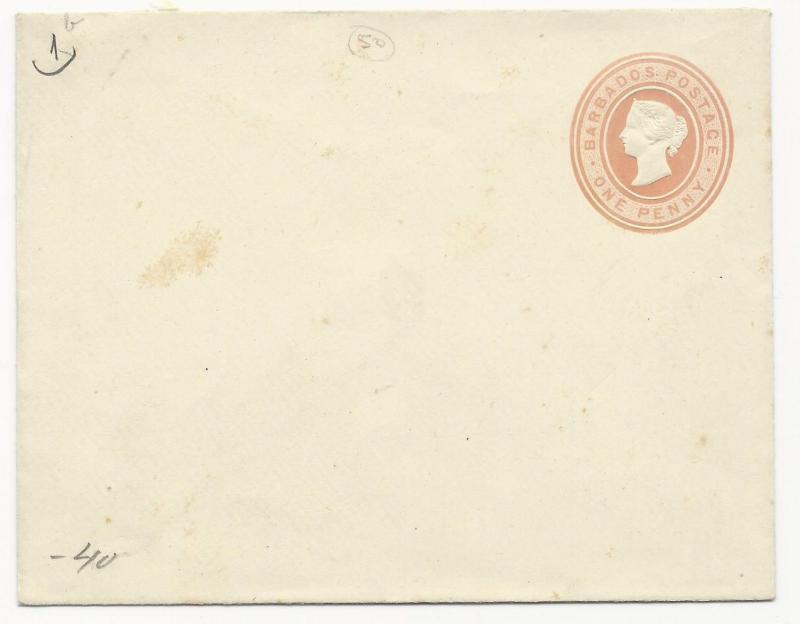 British Colonies Cover Barbados Scott #1b Postal Stationery Unused
