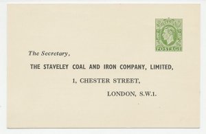 Postal stationery GB / UK 1954 - Privately printed The Staveley Coal and Iron Co