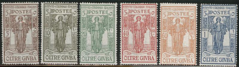 Oltre Giuba Scott B1-B6 MH* 1926 Peace stamp set