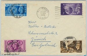 45695 - GB - POSTAL HISTORY - 1948 OLYMPIC GAMES 4 Values on COVER - nice!-