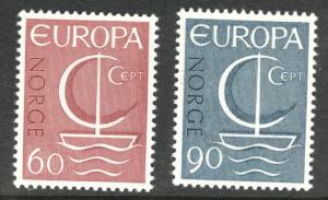 NORWAY Scott 496-497 mnh** EUROPA 1965 set CV$5.60