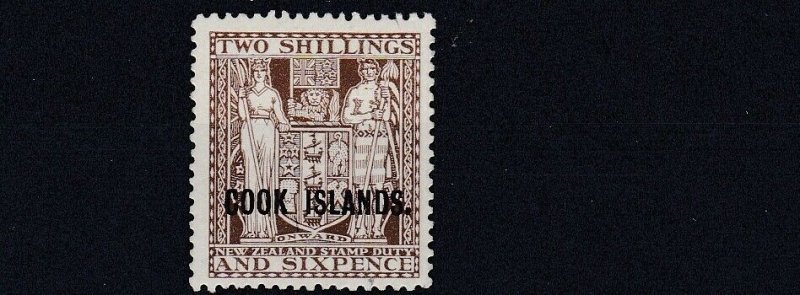 COOK ISLANDS  1946  S G 131   2/6  DULL BROWN   MH  CAT £140