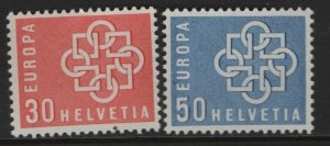 SWITZERLAND, 374-375, MNH, 1959, CHAIN SYMBOLIZING EUROPEAN UNITY