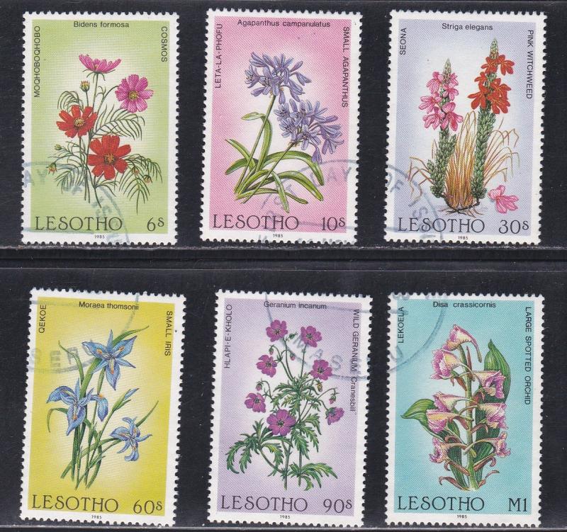 Lesotho # 496-501, Wildflowers, Used Set, 1/2 Cat.