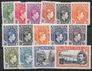 NIGERIA SG49/59a 1938-51 DEFINITIVE SET MTD MINT (r)