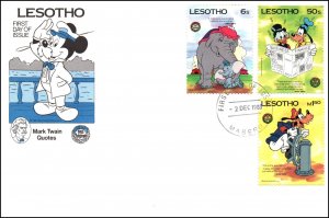 Lesotho 502-511 Disney's Set of Six U/A FDC