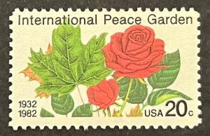 Scott#: 2014 - International Peace Garden 20¢ 1982 Single Stamp MNHOG