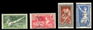 Syria #166-169 Cat$180, 1924 Olympic Games, set of four, never hinged