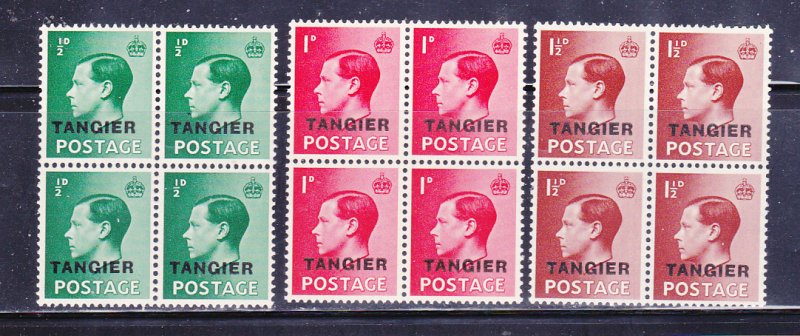 Great Britain Offices In Morocco 511--513 Bocks Of 4 Set MNH, Tangier