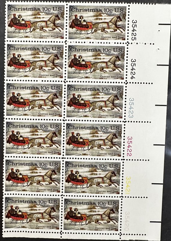 US #1551 MNH VF Plate Block of 12 - 10c Christmas 1974 [CVR280]