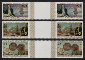 Cook Is. Captain Cook Discovery of Hawaii 3v Gutter Pairs 1978 MNH