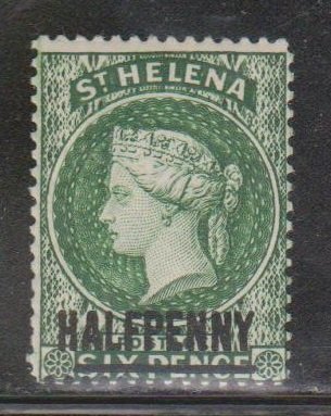 ST HELENA Scott # 34 MH - Queen Victoria With Surcharge