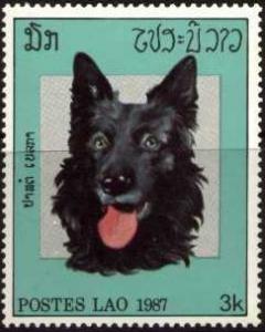 Dog, Schippercke, Laos stamp SC#777 used