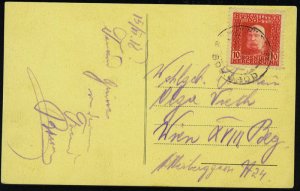 AUSTRIA/BOSNIA 1916 BELGRADE TO VIENNA ON POST CARD