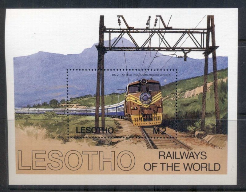 Lesotho 1984 Railway's of the World, Blue Train MS MUH