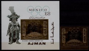 Ajman Mi.324A bl.64 MNH Olympic-68 1v+s/s