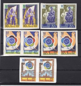 RUSSIA YR 1957,SC 1913A-14A,1936A-37A,40A,MNH,IMPERF,YOUTH,PAIRS