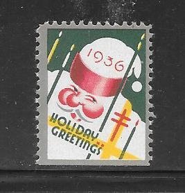 #WX81 MH Single Year 1936 Christmas Seals.