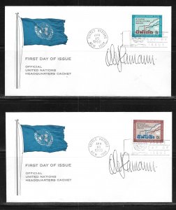 United Nations NY 185-86 UNDO Headquarters Cachet FDC Signed by Designer