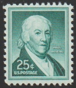 U.S.#1048 Paul Revere 25c Single, MNH.