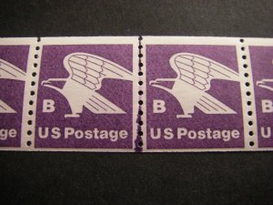 Scott 1820, 18c B Purple Eagle long Line Pair, MNH Coil Beauty