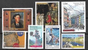 ANDORRA 7 STAMPS. 2000s, MNH