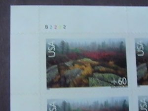 U.S.# C138-MNH-UL-PLATE # BLOCK OF 4--SCENIC AMERICAN LANDSCAPES--AIR-MAIL--2001