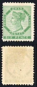 Prince Edward island SG17 6d Yellow-Green M/M Cat 120 pounds