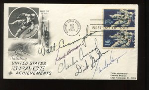 5 ASTRONAUT SIGNED COVER FROM WALT CUNNINGHAM PERSONAL COLLECTION