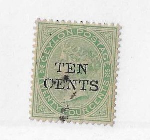 Straight Settlements SC #102 10c overprint  used VF