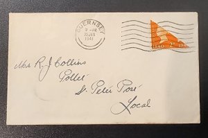 1940 Guernsey Occupied Channel Islands England Cover Bi Sect Stamp