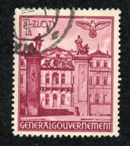 Poland N71 Used 1940 1z rose lake