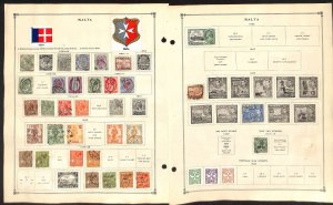 Malta Stamp Collection on 40 Scott International Pages, 1860-1986 (AD)