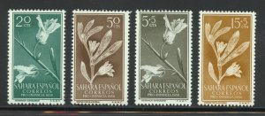 Spanish Sahara Scott 78-79,B37-38 Unused VLHOG - 1956 Flowers Set - SCV $1.10