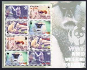 Sierra Leone WWF Patas Monkey MS 2004 MNH SC#2752 a-d SG#4290-4293 MI#4694-4697