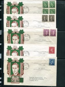Canada  #284-88 0n 5 unaddressed First Day Covers   - Lakeshore Philatelics
