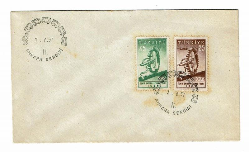 Turkey 1957 Izmir First Day Cover / Light Toning - Z162