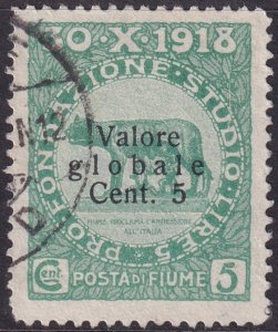 Fiume 1919 Sc 73 used first overprint