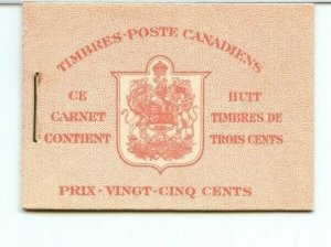 34d French surcharge  COMPLETE BOOKLET War Issue Cat$75 fine Canada mint