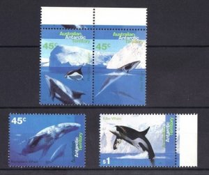 Australian Antarctic Territory  #L94-97 1995  MNH whales dolphins