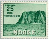 Norway Used NK 445   The North Cape V 25 Øre Emerald (Boats and Ships)