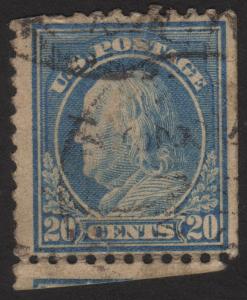 1917 US, 20c, Benjamin Franklin, Used, Sc 515