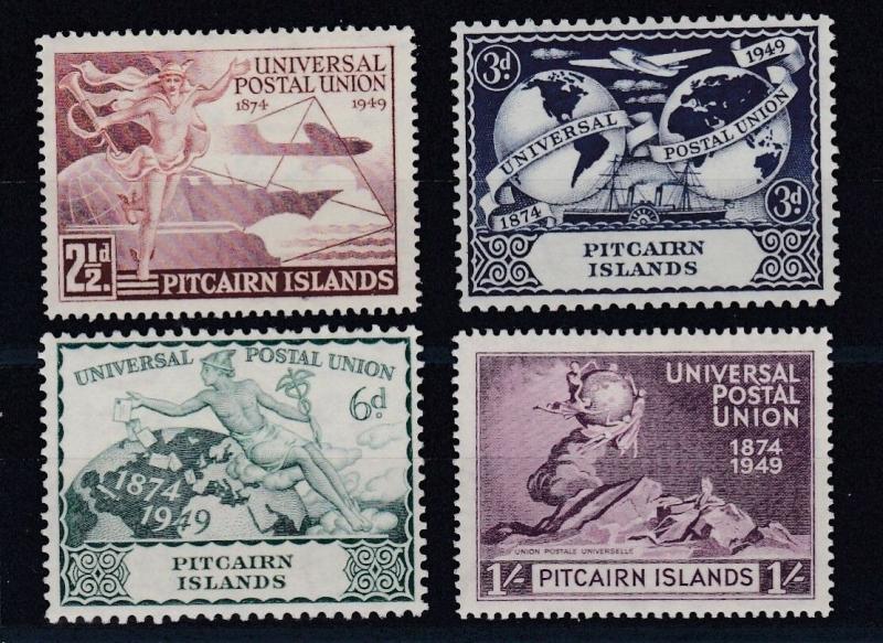 PITCAIRN ISLANDS  1949  UNIVERSAL POSTAL UNION SET OF FOUR  M H