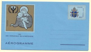 VATICAN CITY 1990 UNESCO International Literacy Year Aerogramme Mi.LF28 Unsed