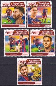 Ss1556 2017 Central Africa Football Lionel Messi Barcelona #7195-99 1Set Mnh