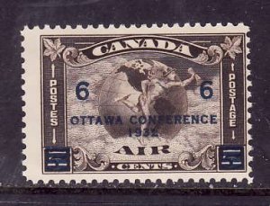 Canada-Sc#C4-Unused 6c on 5c olive brown Air Mail-og-NH-1932-Cdn562-