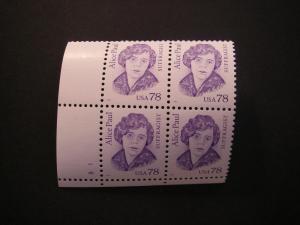 Scott 2943, 78c Alice Paul, PB4 #B1 LL, MNH Great Americans Beauty