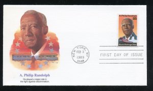 US 2402 A. Philip Randolph UA Fleetwood cachet FDC